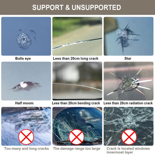 Car Window Cracks Gone Glass Repair Kit (1 পিচ)