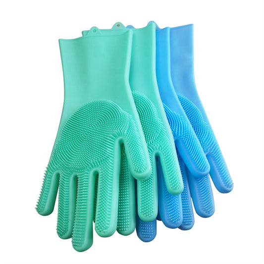 Silicone Dish Washing Kitchen Hand Gloves - (2 সেট)